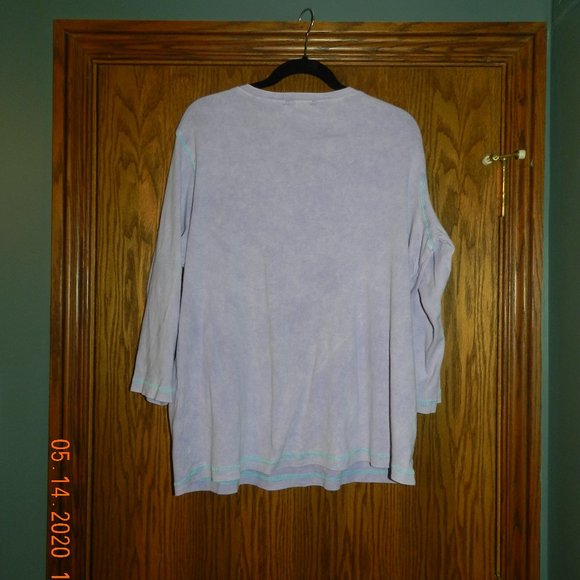 Women's XCIT Purple V Neck Top - Picture 3 of 3